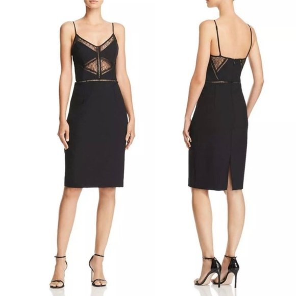 BARDOT 8 NWT Jayne Black Lace Insert Pencil Dress Rockabilly Pin-up - Picture 6 of 13